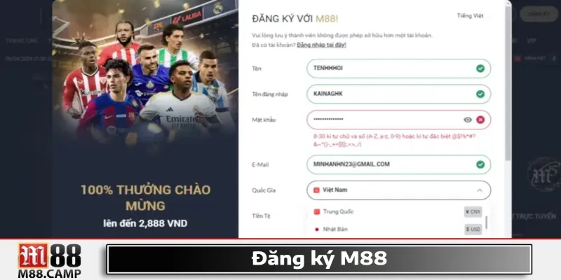 𝐌𝟖𝟖 30 Cách đăng ký tài khoản M88